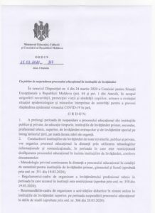 Se prelungește perioada de suspendare a procesului educațional în cadrul instituțiilor de învățământ pe întreg teritoriul țării pe toată durata stării de urgență Se prelungește perioada de suspendare a procesului educațional în cadrul instituțiilor de învățământ pe întreg teritoriul țării pe toată durata stării de urgență