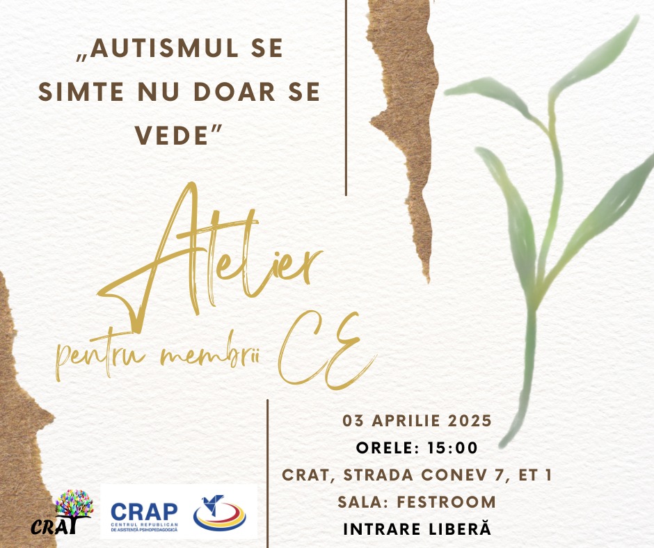 #Atelier la CRAT  „#Autismul se simte nu doar se vede” #03aprilie2025 #Atelier la CRAT  „#Autismul se simte nu doar se vede” #03aprilie2025