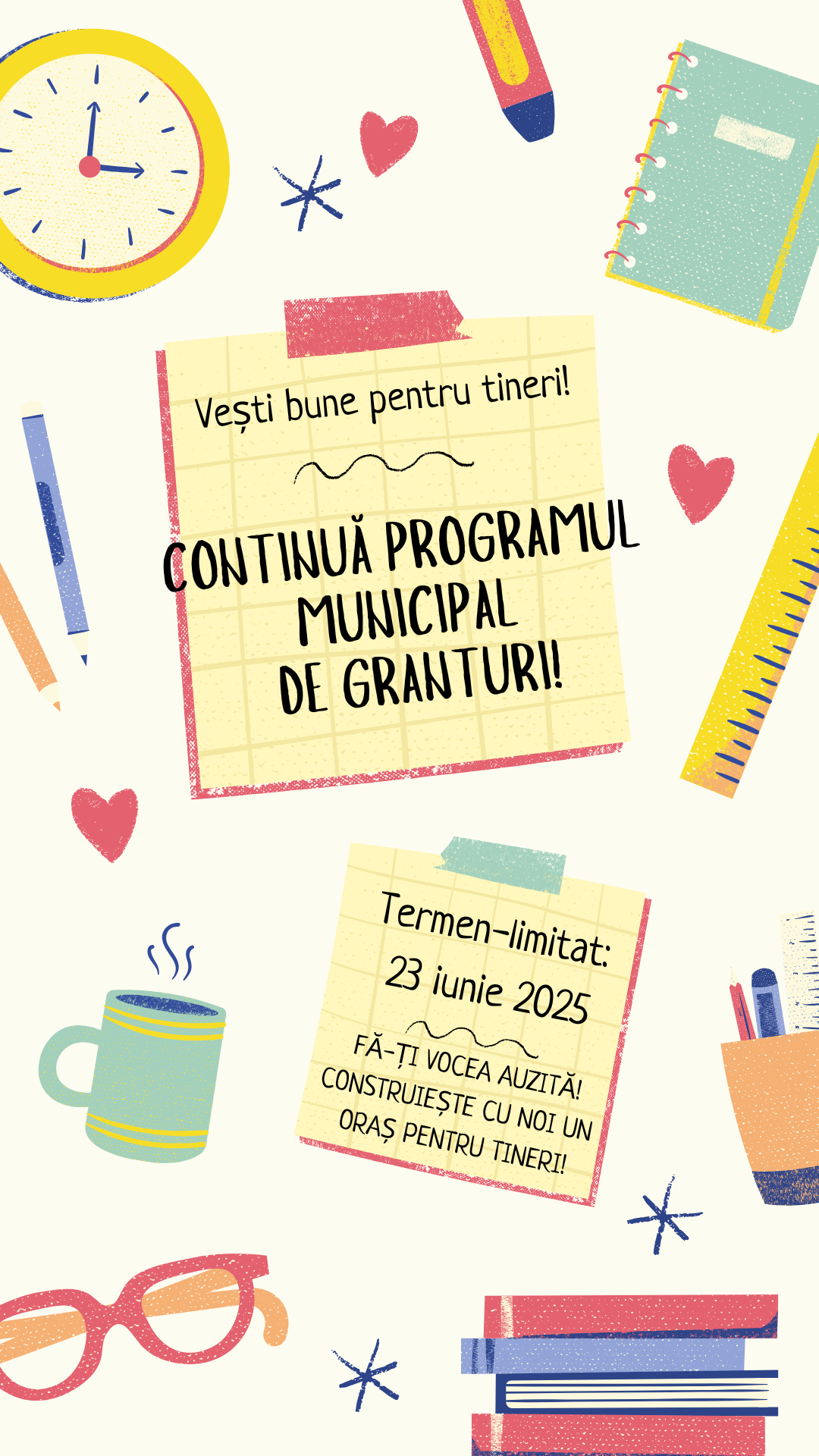 ANUNȚ: Continuarea Programului Municipal de Granturi pentru organizațiile de tineret și grupurile de inițiativă ale tinerilor ANUNȚ: Continuarea Programului Municipal de Granturi pentru organizațiile de tineret și grupurile de inițiativă ale tinerilor