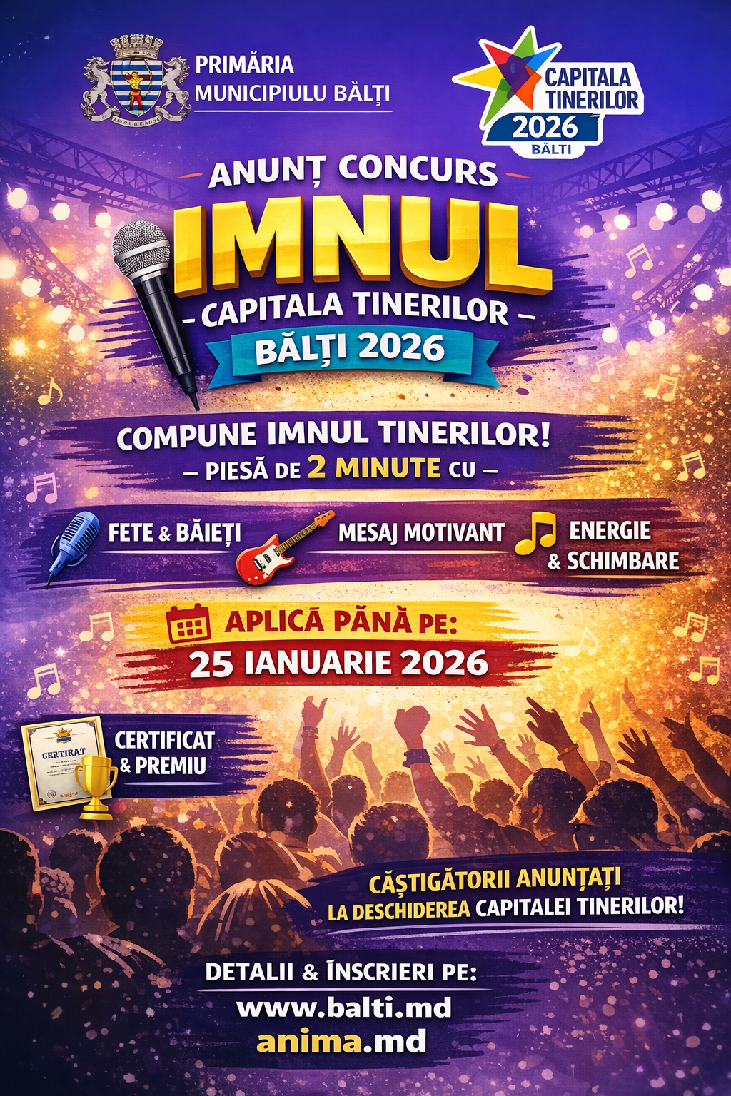 Concurs IMNUL CAPITALA TINERILOR 2026